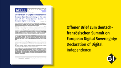 Offener Brief zum deutsch-französischen Summit on European Digital Sovereignty: Declaration of Digital Independence