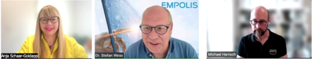 Screenshot mit Bildern von Anja Schaar-Goldapp, Stefan Wess und Michael Hanisch
