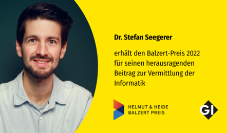 Preisträger des Balzert-Preises: Dr. Stefan Seegerer